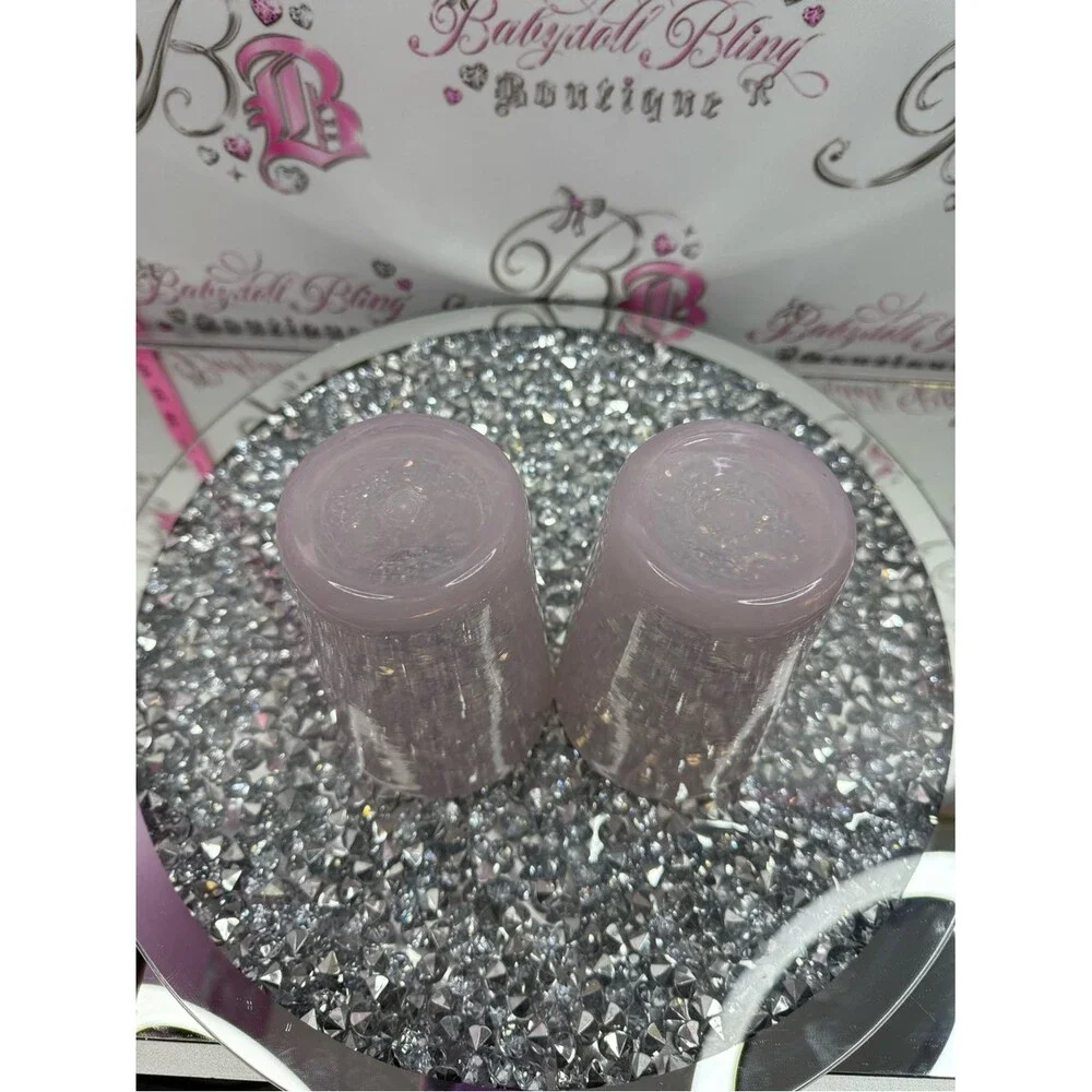 Set of plastic cups colors blueish & Pink Frosted Glasses rose quartz look